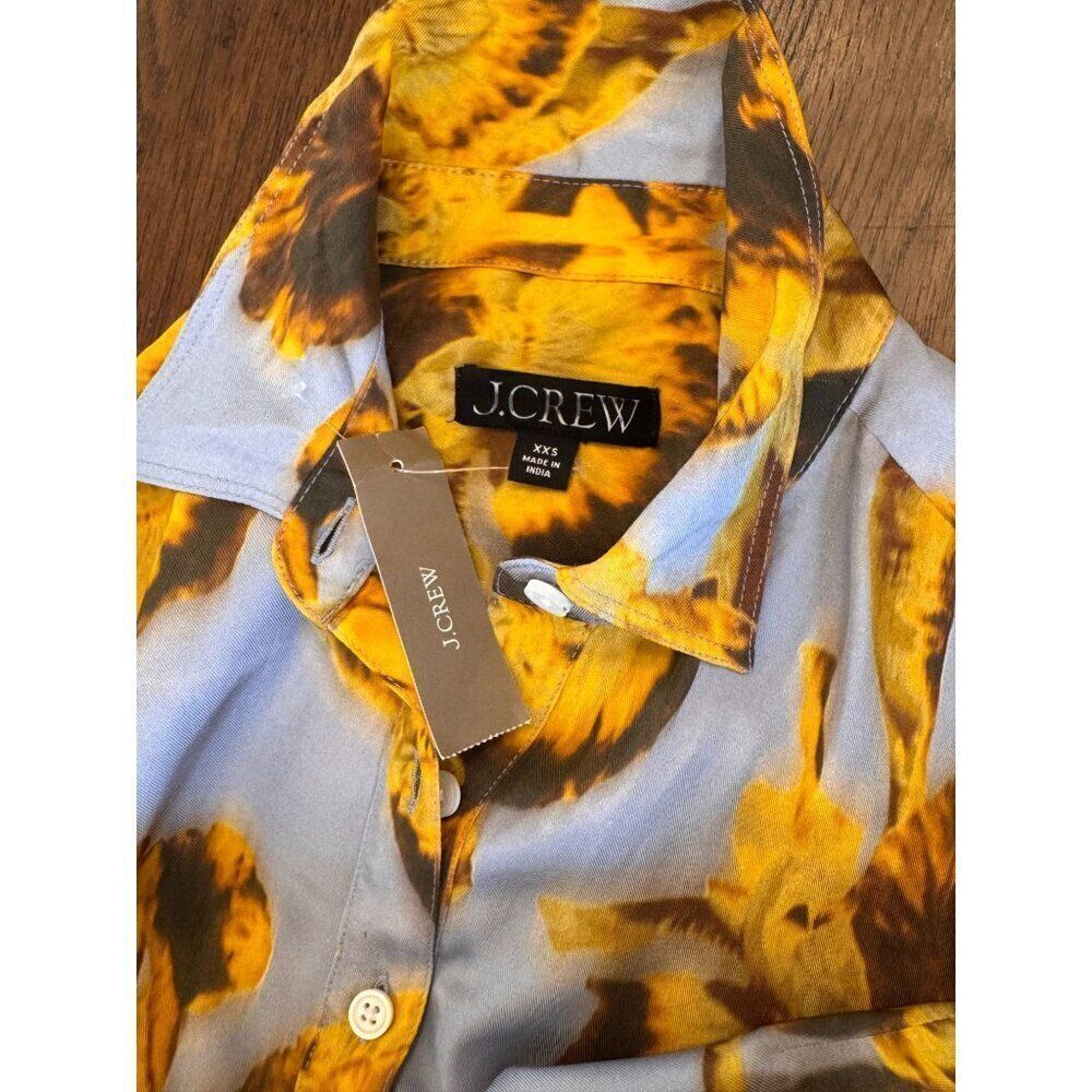 NWT J. Crew Amelia Shirtdress in Floral Drapey Viscose w/ Belted Waist Sz XXS - Picture 10 of 14